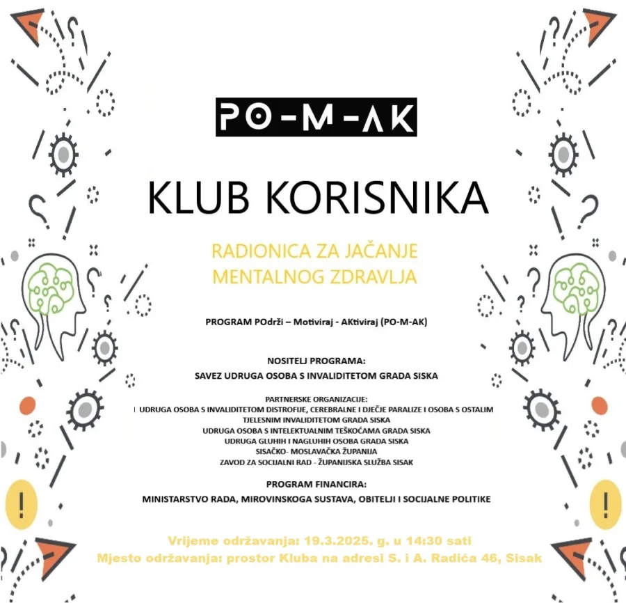 1. klub korisnika pomak radionice jačanje mentalnog zdravlje 19.3.2025.