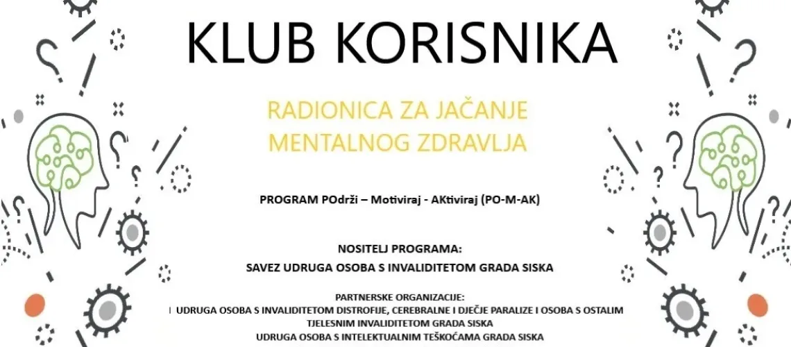 Klub korisnika pomak radionice jačanje mentalnog zdravlje 7.5.2025.